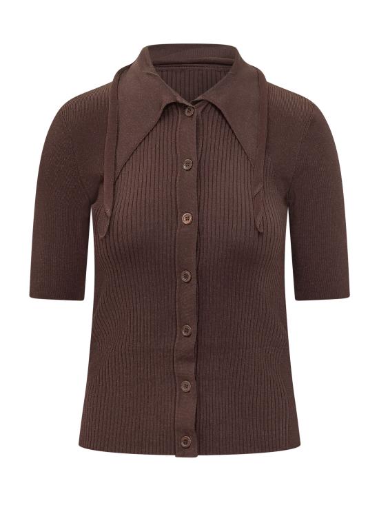 26SS 핑코 폴로 티셔츠 106316A347 L78 MARRONE TERRA X PIANTE