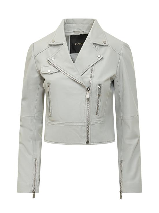 26SS 핑코 바이커 자켓 106247A32I I18 GRIGIO COLOMBA