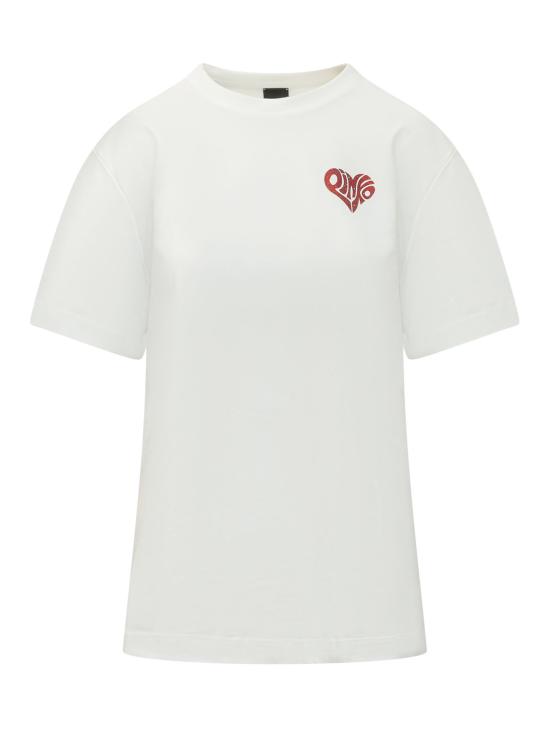 26SS 핑코 반팔 티셔츠 105526A33I ZR2 BIANCO ROSSO