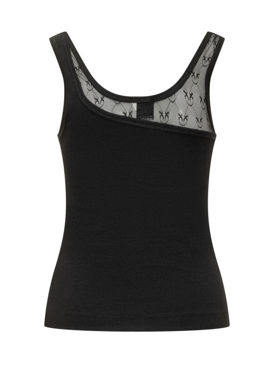 26SS 핑코 민소매 티셔츠 106461A362 Z99 NERO LIMOUSINE - PINKO