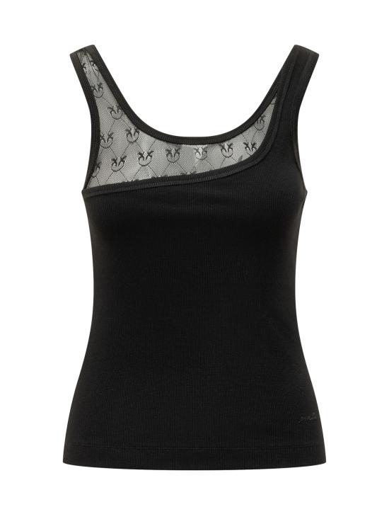 26SS 핑코 민소매 티셔츠 106461A362 Z99 NERO LIMOUSINE