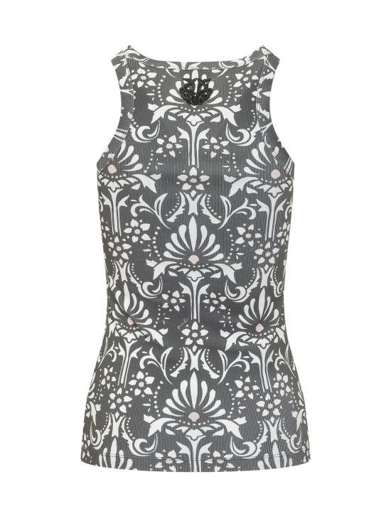 26SS 핑코 반팔 티셔츠 106919A3C9 ZZ2 NERO BIANCO - PINKO