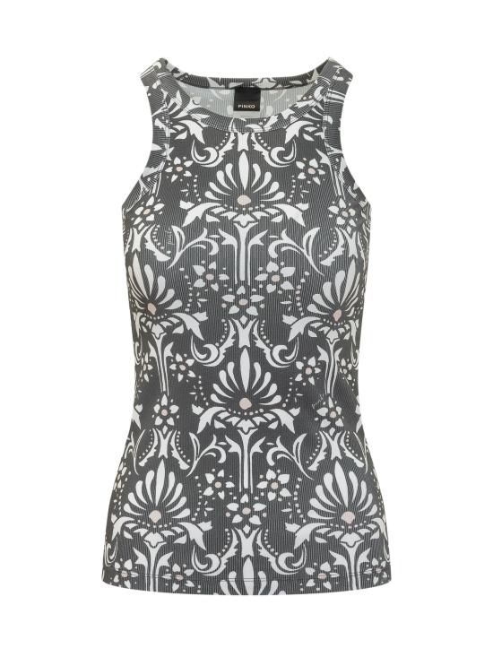 26SS 핑코 반팔 티셔츠 106919A3C9 ZZ2 NERO BIANCO