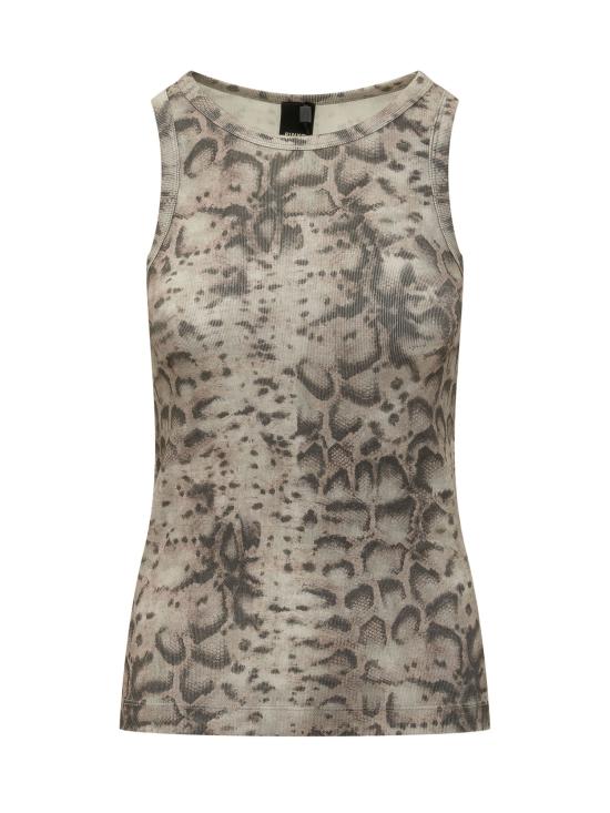 26SS 핑코 반팔 티셔츠 106919A3DP CZ9 BEIGE NERO