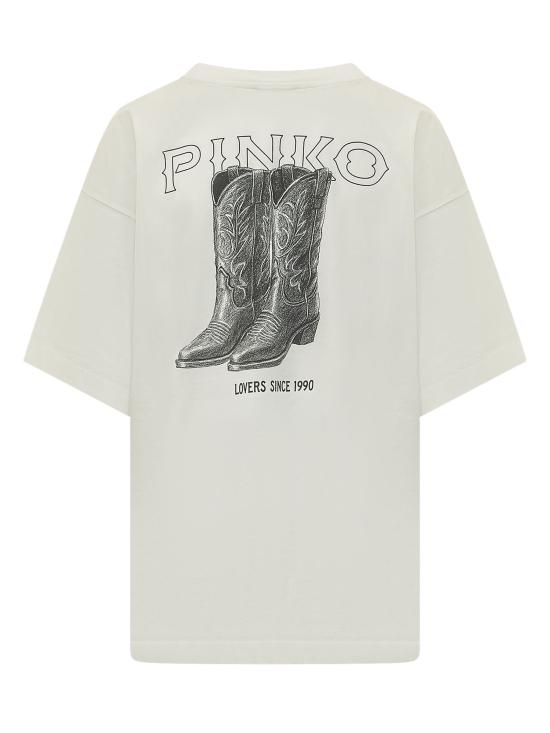 26SS 핑코 반팔 티셔츠 106872A3B3 Z05 BIANCO BIANCANEVE - PINKO