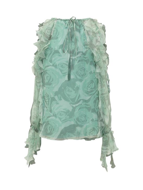 26SS 핑코 셔츠 106298A34Q VGV MULT VERDE GRIGIO - PINKO