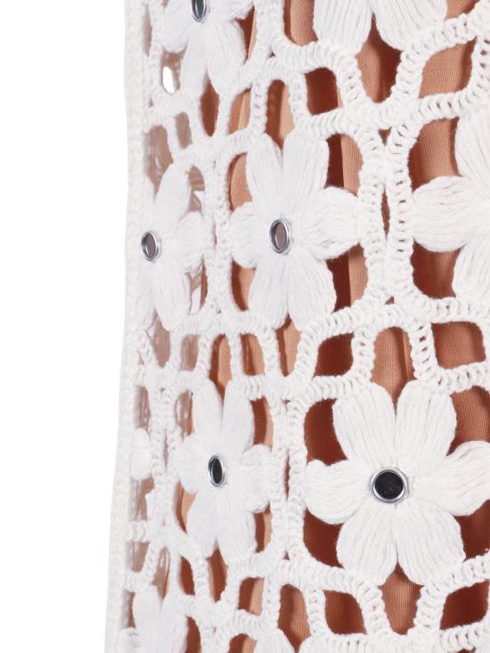  마이클 코어스 숏 원피스 페이크 크로셰 미니 드레스 화이트 - MICHAEL KORS