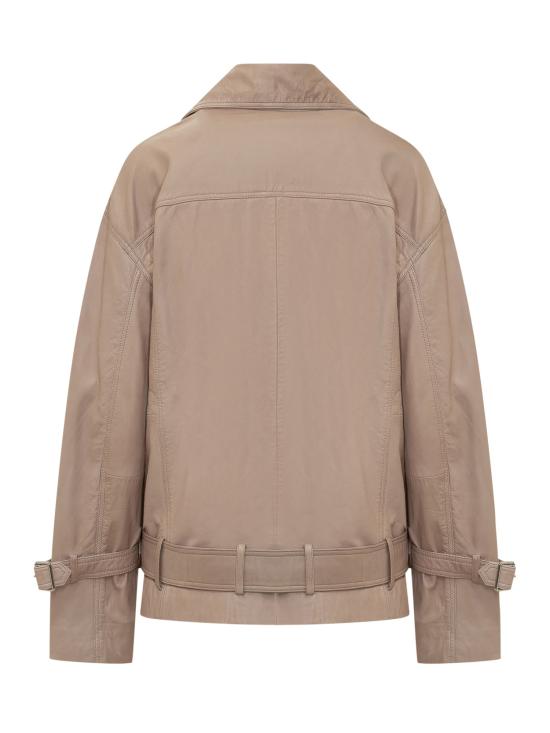 26SS 핑코 가죽 자켓 106231A31X I31 BEIGE VERDE CAPRA - PINKO