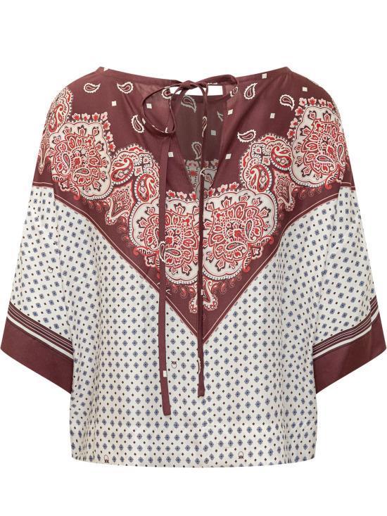 26SS 핑코 셔츠 106198A31K YR1 MULT BORDEAUX ROSSO - PINKO