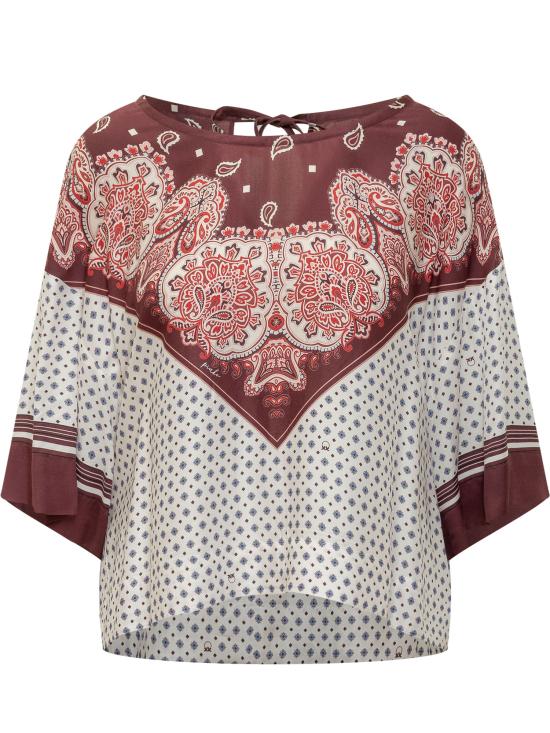 26SS 핑코 셔츠 106198A31K YR1 MULT BORDEAUX ROSSO