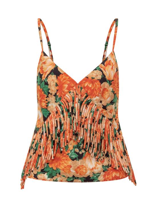 26SS 핑코 반팔 티셔츠 106823A3AO AS4 MULT ARANCIO VERDE