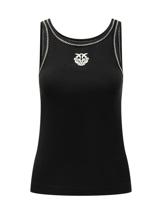 26SS 핑코 반팔 티셔츠 106816A3AL ZZ2 NERO BIANCO