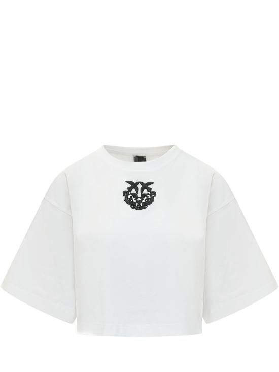 26SS 핑코 반팔 티셔츠 106814A3AM ZZ1 BIANCO NERO