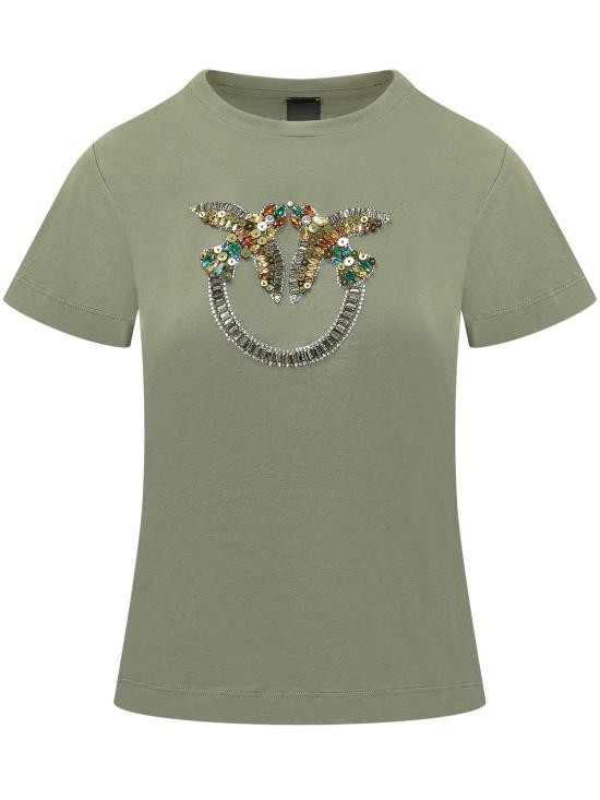 26SS 핑코 반팔 티셔츠 100535A33F U84 VERDE