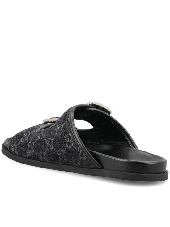  구찌 샌들 라인 GG 데님 슬라이드 블랙 - GUCCI