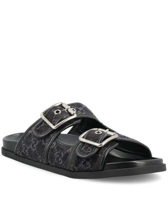  구찌 샌들 라인 GG 데님 슬라이드 블랙 - GUCCI