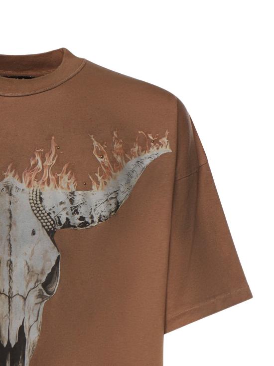  리프레젠트 탑 Represent 코튼 헴프 저지 티셔츠 더스티 브라운 - REPRESENT