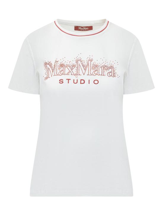 26SS 막스마라 스튜디오 반팔 티셔츠 2616971011600 001 BIANCO RICAMO