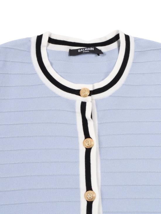  발망 가디건 니트  라이트 블루 - BALMAIN