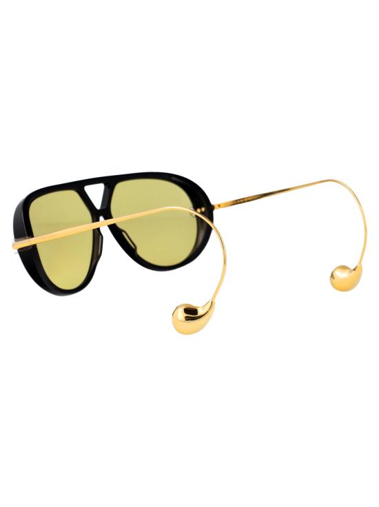  보테가베네타 안경 보테가 베네타 Bv1273 S 메탈 선글라스 블랙 골드 옐로우 - BOTTEGA VENETA