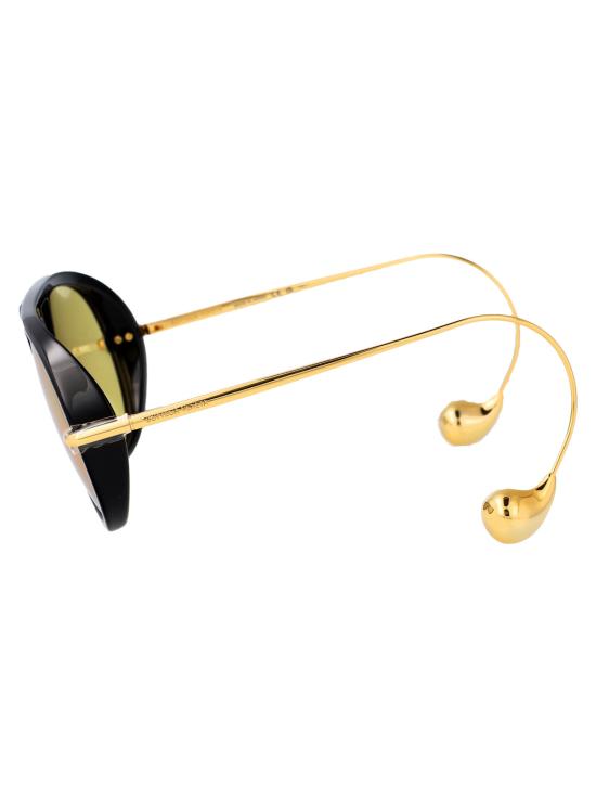  보테가베네타 안경 보테가 베네타 Bv1273 S 메탈 선글라스 블랙 골드 옐로우 - BOTTEGA VENETA