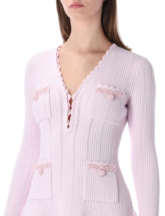  셀프 포트레이트 숏 원피스 펄 니트 미니 드레스 핑크 - SELF PORTRAIT