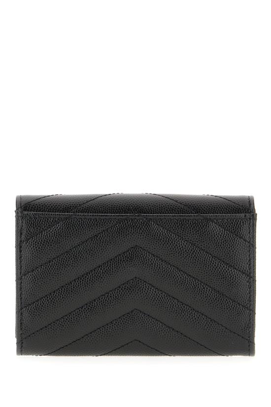 26SS 생로랑 그랑드 뿌드르 엠보스드 레더 카산드라 마틀라세 스몰 엔벨로프 지갑 414404BOW01 1000 Nero - SAINT LAURENT