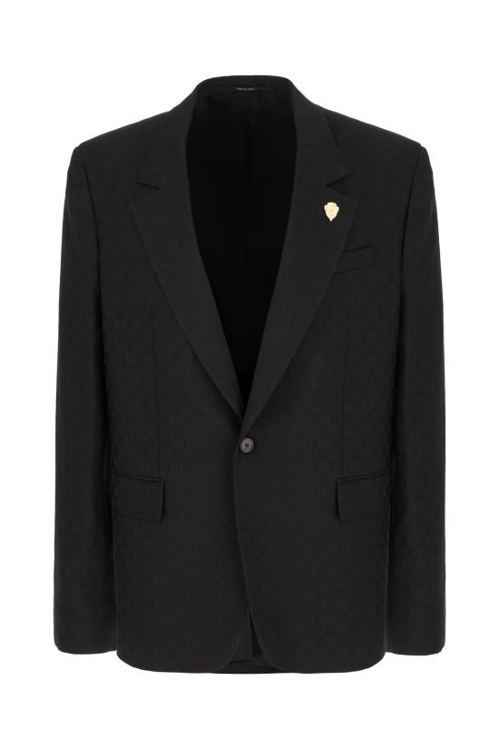 26SS 구찌 싱글 브레스트 GG 울 재킷 864110ZAUP1 1000 Nero