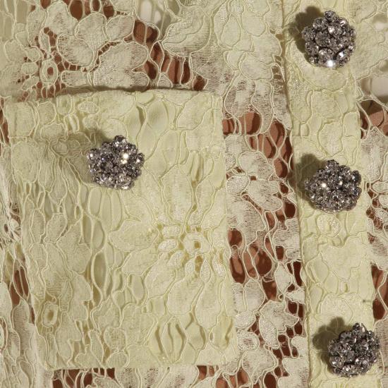  셀프 포트레이트 숏 원피스 플로럴 레이스 민소매 미니 드레스 옐로우 - SELF PORTRAIT