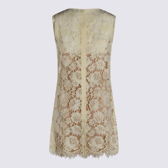  셀프 포트레이트 숏 원피스 플로럴 레이스 민소매 미니 드레스 옐로우 - SELF PORTRAIT