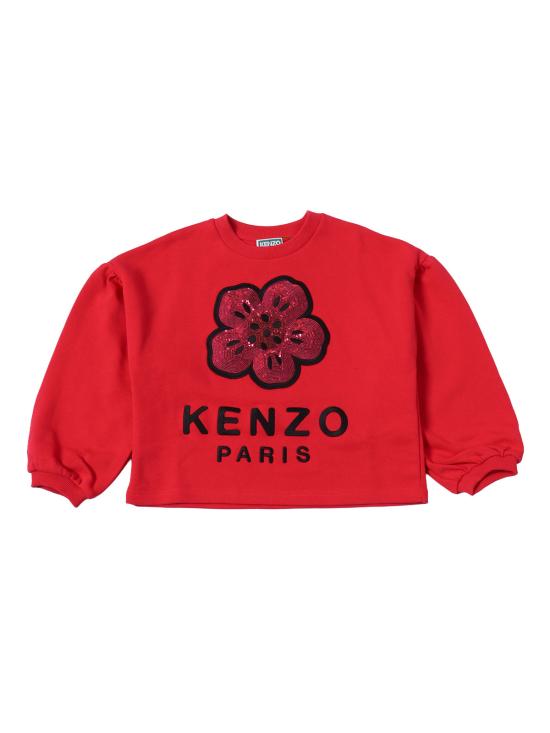  겐조 스웨터 스팽글 자수 스웨트셔츠 레드 - KENZO