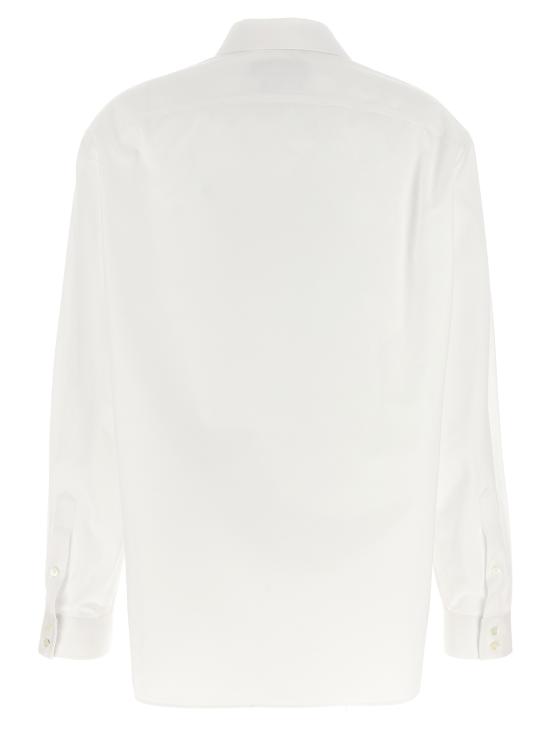  구찌 탑 자수 코튼 포플린 셔츠 화이트 - GUCCI