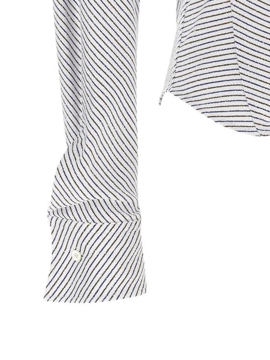  비비안웨스트우드 탑 비비안 웨스트우드 드렁큰 투톤 스트라이프 코튼 테리 셔츠 멀티컬러 - VIVIENNE WESTWOOD