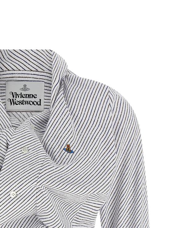  비비안웨스트우드 탑 비비안 웨스트우드 드렁큰 투톤 스트라이프 코튼 테리 셔츠 멀티컬러 - VIVIENNE WESTWOOD