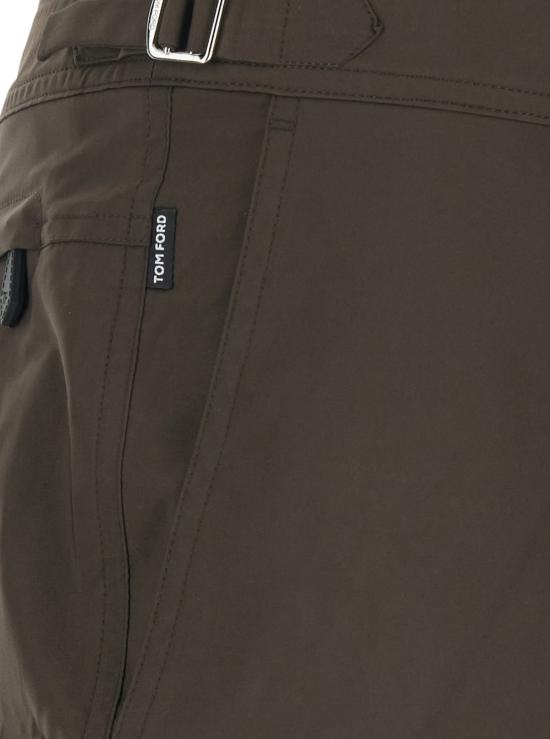  톰포드 스윔팬츠 톰 포드 마이크로 컴팩트 포플린 수영 반바지 브라운 - TOMFORD