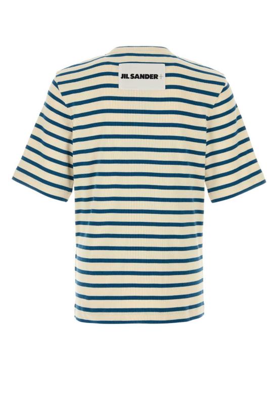  질샌더 탑 질 샌더 자수 코튼 티셔츠 (콘실크 색상) - JIL SANDER