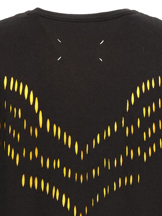  마르지엘라 탑 메종  더블 레이어 티셔츠 옐로우 - MAISON MARGIELA