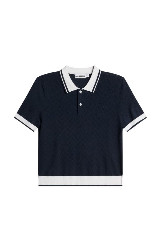 26SS 제이린드버그 폴리 포인텔 폴로 티셔츠 BWKW154516855 JL NAVY DOM