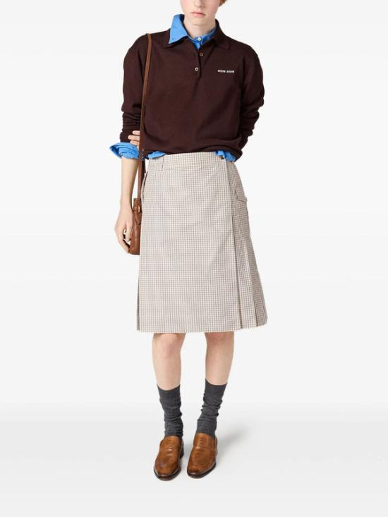 26SS 미우미우 울 니트 폴로 셔츠 미우미우 MML934 14RH F0324 COCOA BROWN DOM - MIU MIU