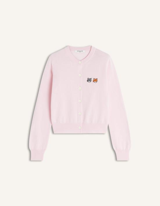 26SS 메종키츠네 더블 폭스 헤드 레귤러 가디건 OW051CFKT1181 0326 PETULA PINK DOM