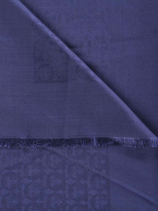  살바토레 페라가모 머플러/스카프 페라가모 실크 블렌드 프린지 스카프 블루 - SALVATORE FERRAGAMO