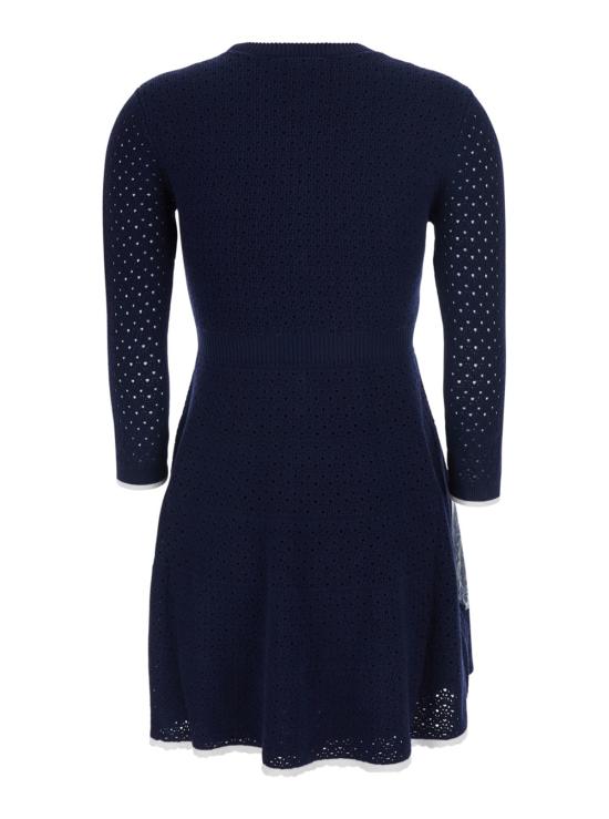  셀프 포트레이트 숏 원피스 네이비 보우 니트 미니 드레스 블루 - SELF PORTRAIT