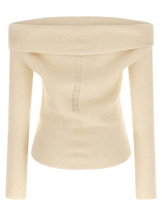  릭 오웬스 스웨터 LS 카울 립 울  화이트 - RICK OWENS