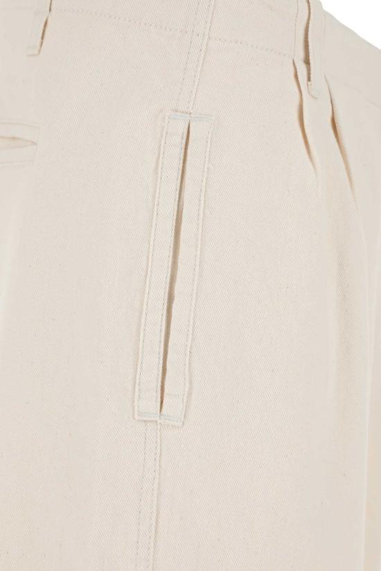  에트로 스트레이트 팬츠 멜란지 아이보리 스트레치 코튼 와이드 팬츠 - ETRO