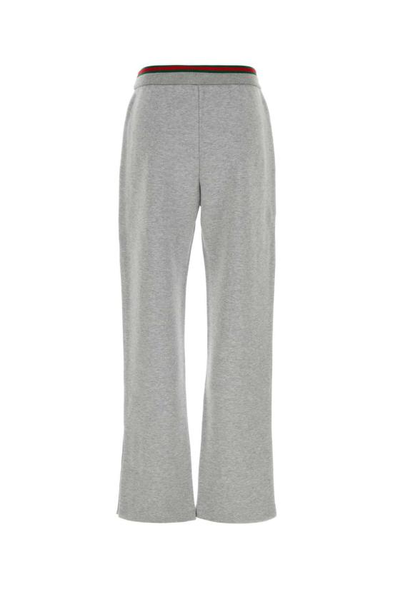  구찌 팬츠 코튼 블렌드 조거  그레이 멜란지 - GUCCI