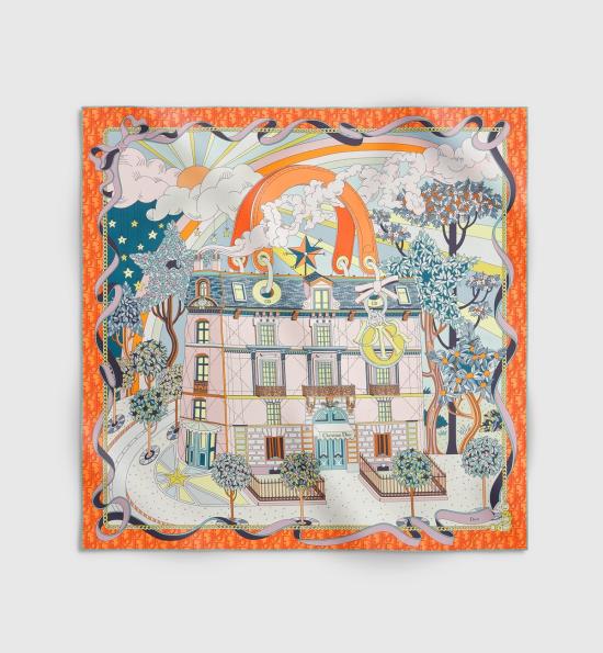  디올 머플러/스카프 크리스찬  스카프 옐로우 & 오렌지