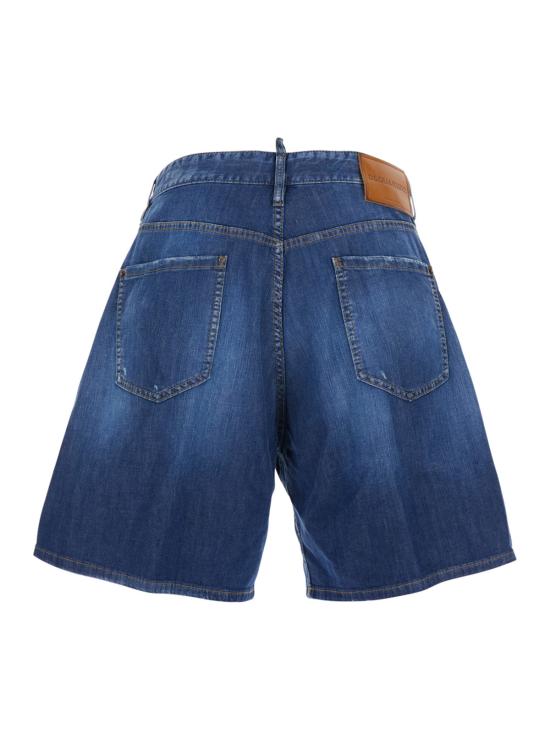  디스퀘어드2 데님 숏팬츠 Dsquared2 파이브 포켓 디테일 데님 쇼츠 버뮤다 블루 - DSQUARED2