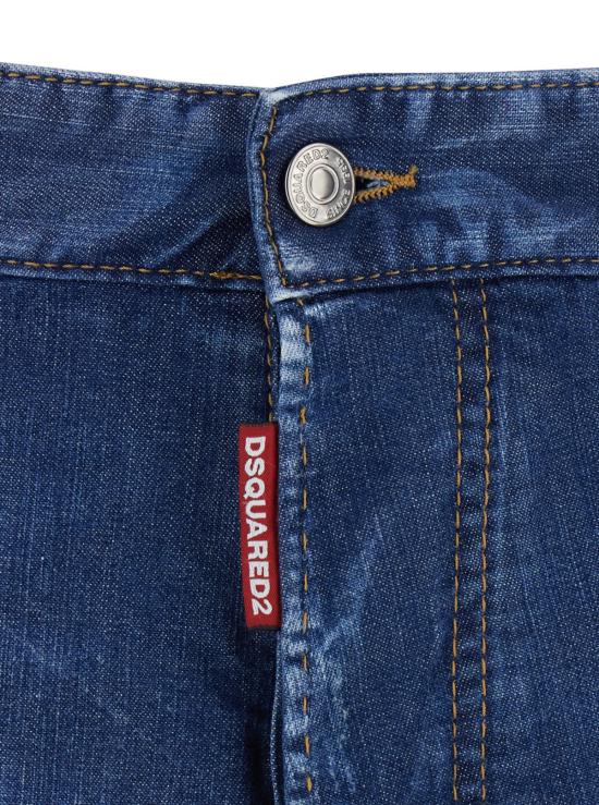  디스퀘어드2 데님 숏팬츠 Dsquared2 파이브 포켓 디테일 데님 쇼츠 버뮤다 블루 - DSQUARED2