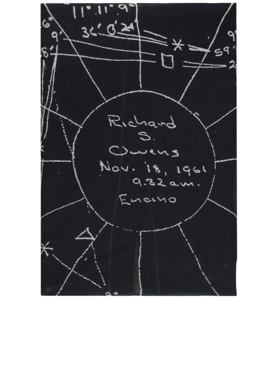  릭 오웬스 머플러/스카프 프린트 코트 아스트로 140x140 스카프 블랙