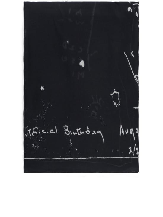  릭 오웬스 머플러/스카프 프린트 코트 아스트로 140x140 스카프 블랙 - RICK OWENS